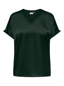 Блузка с коротким рукавом ONLY Carmakoma Blouse CARBRYNJA, темно-зеленый