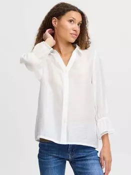 Блузка с коротким рукавом рубашка пзтори Pulz Jeans, белый