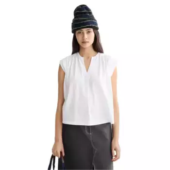 Блузка с коротким рукавом Scotch & Soda Drapey V, белый