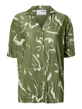 Блузка с коротким рукавом SELECTED FEMME Blouse SLFRYA ELLIE, оливковый