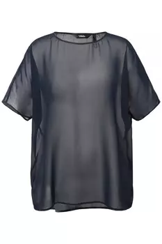 Блузка с коротким рукавом Ulla Popken Blouse, морской синий