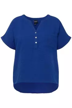 Блузка с коротким рукавом Ulla Popken Blouse, коабльтовый синий