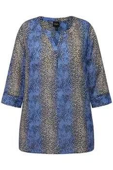 Блузка с коротким рукавом Ulla Popken Blouse, цвет mottled beige/mottled blue