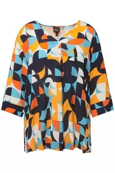 Блузка с коротким рукавом Ulla Popken Blouse, морской синий