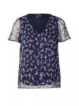 Блузка с коротким рукавом VERO MODA Blouse SMILLA, темно-синий