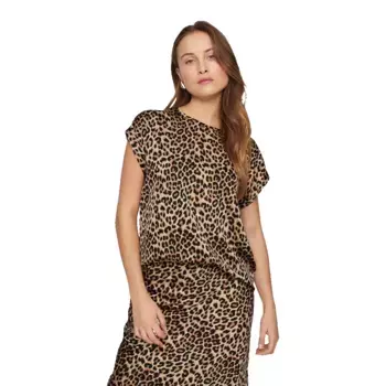 Блузка с коротким рукавом Vila Ellette, коричневый