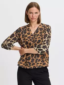 Блузка с короткими рукавами byhinva леопардовая блузка B.Young, коричневый