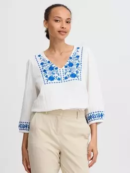 Блузка с короткими рукавами byicolet блузка с v-образным вырезом B.Young, белый