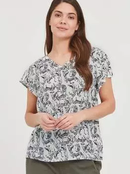 Блузка с короткими рукавами fralcrinkle Fransa, белый