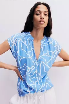 Блузка с короткими рукавами H&M, синий