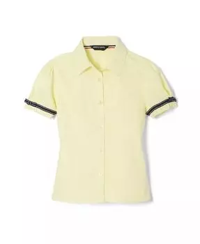 Блузка с короткими рукавами и бантом для маленьких девочек French Toast, желтый