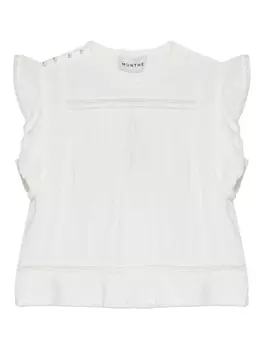 Блузка с короткими рукавами и оборками MUNTHE, белый
