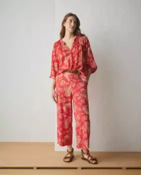 Блузка с короткими рукавами и принтом Lloyd's, красный