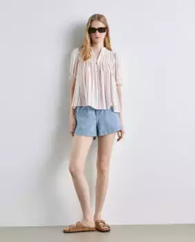 Блузка с короткими рукавами и сотами Easy Wear, цвет Malva