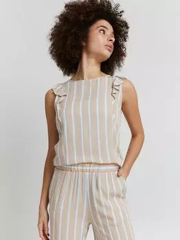 Блузка с короткими рукавами Ichi, бежевый