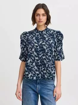 Блузка с короткими рукавами ixnina ms Ichi, синий