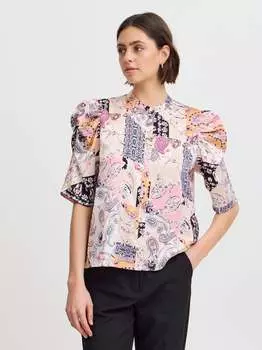 Блузка с короткими рукавами ixnina ms Ichi, мультиколор