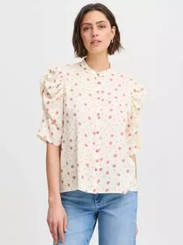 Блузка с короткими рукавами ixnina ms Ichi, бежевый