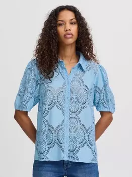 Блузка с короткими рукавами ixsilja ms Ichi, синий