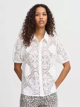 Блузка с короткими рукавами ixsilja ms Ichi, белый