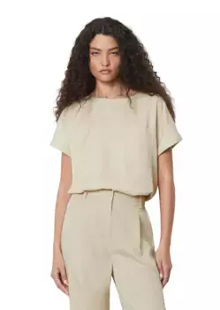 Блузка с короткими рукавами Marc O'Polo, изготовленная из лиоцелла Tencel, бежевый