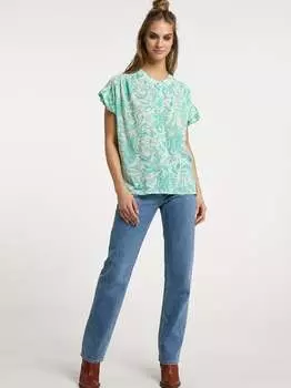 Блузка с короткими рукавами Usha, бирюзовый