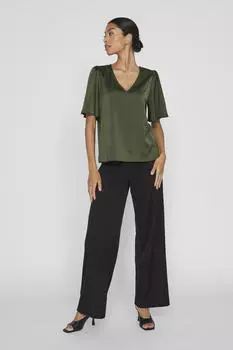 Блузка с короткими рукавами Vila, зеленый