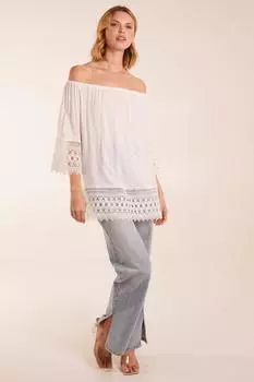 Блузка с круглым вырезом Blue Vanilla, белый