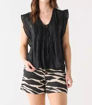 Блузка с кружевной вставкой черного цвета Black Tape