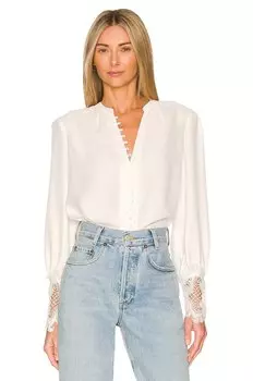 Блузка с кружевными манжетами ava L'Agence, белый