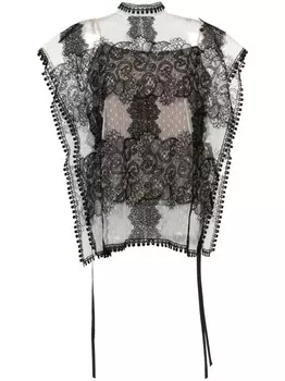 Блузка с кружевом Biyan, черный