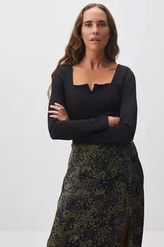 Блузка с квадратным вырезом Jimmy Key, черный