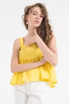 Блузка с квадратным вырезом United Colors Of Benetton, желтый