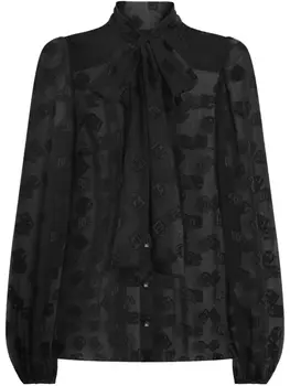 Блузка с логотипом Dolce & Gabbana, черный