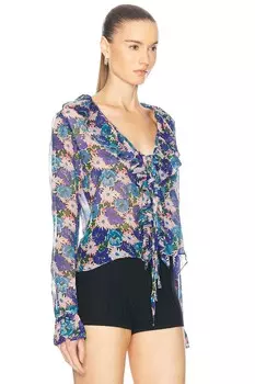 Блузка с маргариткой BODE, цвет Blue Multi