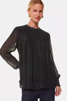 Блузка с металлическими полосками Whistles, черный