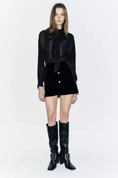 Блузка с металлической нитью коллекция zw ZARA, черный