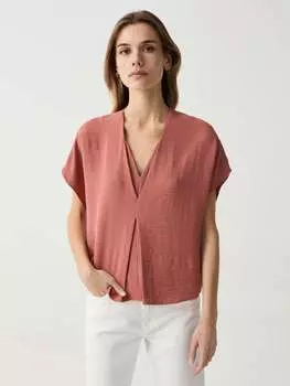Блузка с мятым эффектом и V-образным вырезом Ovs, цвет dark pink