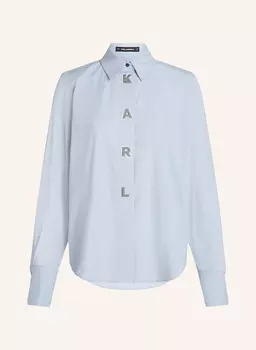 Блузка с надписью Карл Karl Lagerfeld, голубой