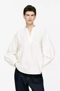 Блузка с объемными рукавами Arket, белый