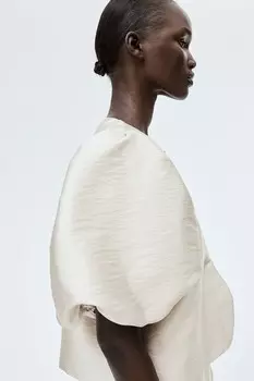 Блузка с объемными рукавами H&M, бежевый