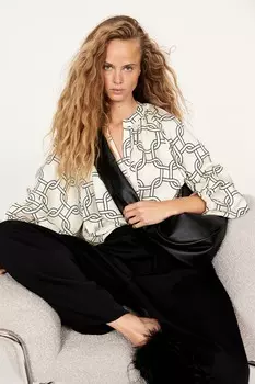 Блузка с объемными рукавами H&M, бежевый