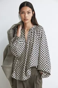 Блузка с объемными рукавами H&M, бежевый