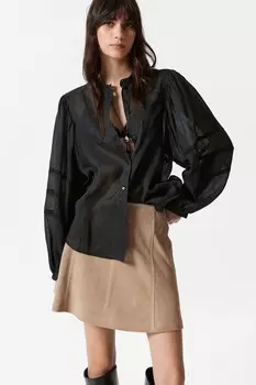 Блузка с объемными рукавами & Other Stories, черный