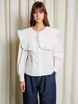 Блузка с оборчатым воротником christy statement GHOSPELL, белый