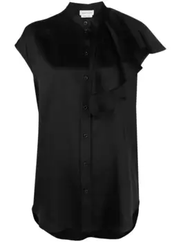 Блузка с оборками Alexander McQueen, черный