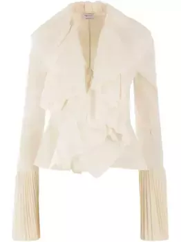 Блузка с оборками Alexander McQueen, нейтральный