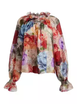 Блузка с оборками Alice + Olivia, нейтральный