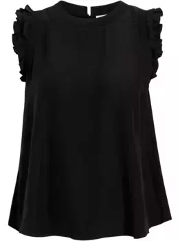 Блузка с оборками Cinq A Sept, черный