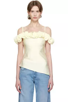 Блузка с оборками цвета «кремовый» Coperni